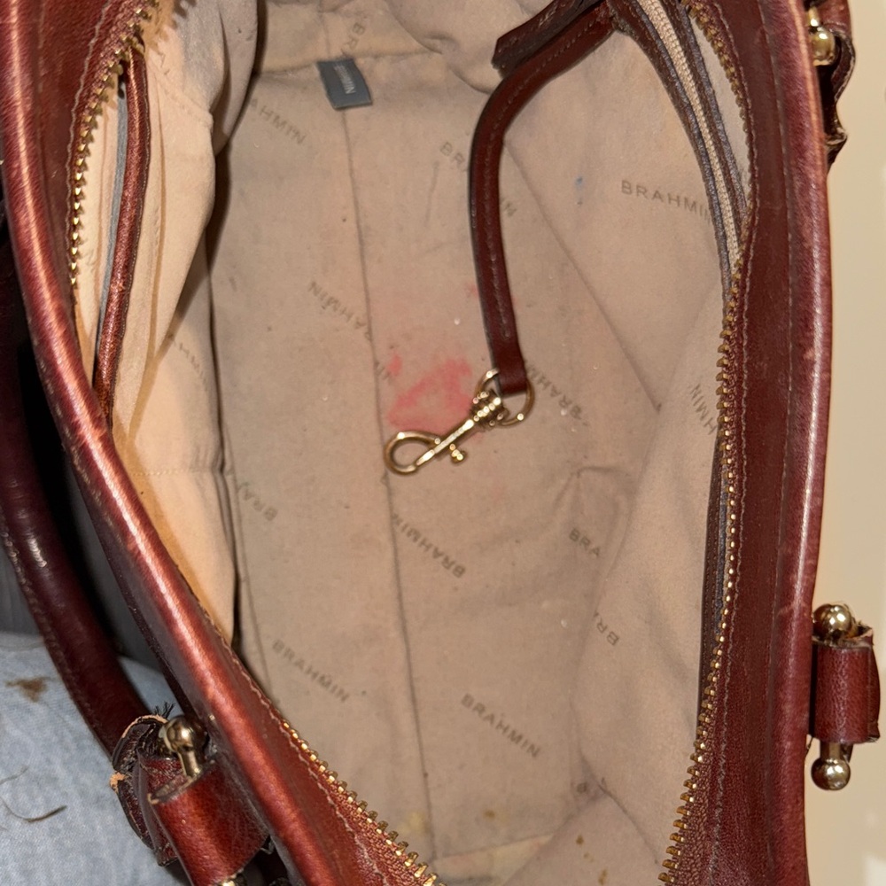 Brahmin Rich Brown Leather Brahmin Mini Schooner leather handbag in brown - Picture 11 of 12